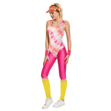 Déguisement Aérobic Femme 80s Hippie Disco Sportwear Ensemble 6 Pièces