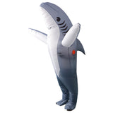 Déguisement Adulte Mignon Requin Bleu et Argent Gonflable Costume Halloween