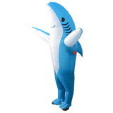 Déguisement Adulte Mignon Requin Bleu et Argent Gonflable Costume Halloween