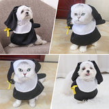 Déguisement Animal Nonne pour Chat et Chien Drôle Costume Halloween
