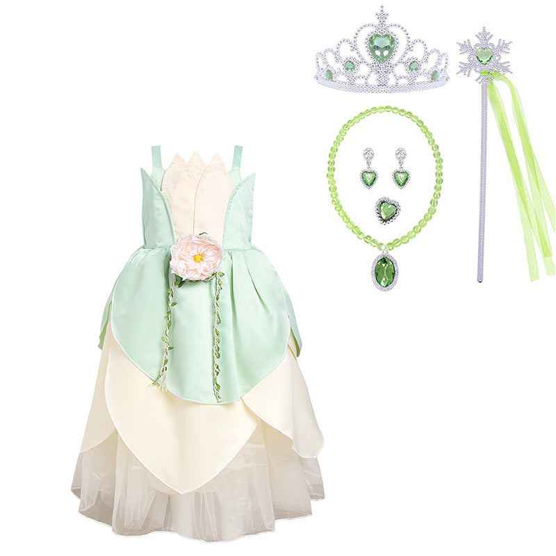 Déguisement Enfant Le Roi Grenouille Princesse Tiana Robe Costume