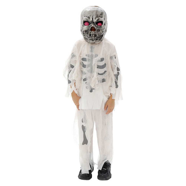 Déguisement Enfant Squelette Tenue Blanche avec Masque Costume pour Ha Déguisement Enfant Squelette Tenue Blanche avec Masque Costume pour Ha