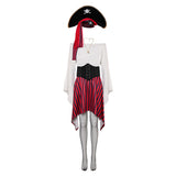 Déguisement Femme Pirate Tenue Costume d'Halloween Ensemble 8 Pièces