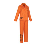 Déguisement Femme Uniforme de Prison Orange Costume d'Halloween
