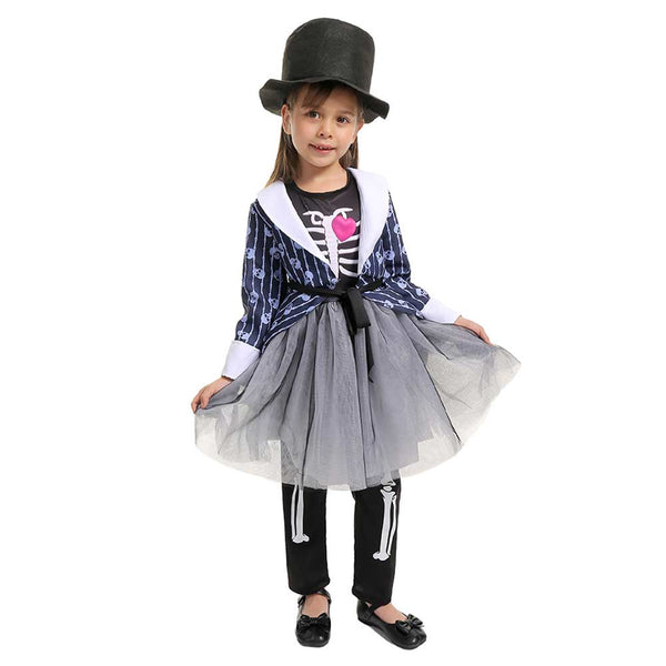 Costume Halloween Bébé Fille - Robe Citrouille Squelette En Velours à Paillettes + Cape - Taille 12 Mois à 6 Ans