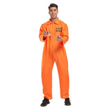Déguisement Homme Combinaison Orange de Prison Costume d'Halloween