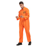 Déguisement Homme Combinaison Orange de Prison Costume d'Halloween