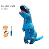 Déguisement Combinaison Gonflable Dinosaure Bleu Costume pour Mardi Gras