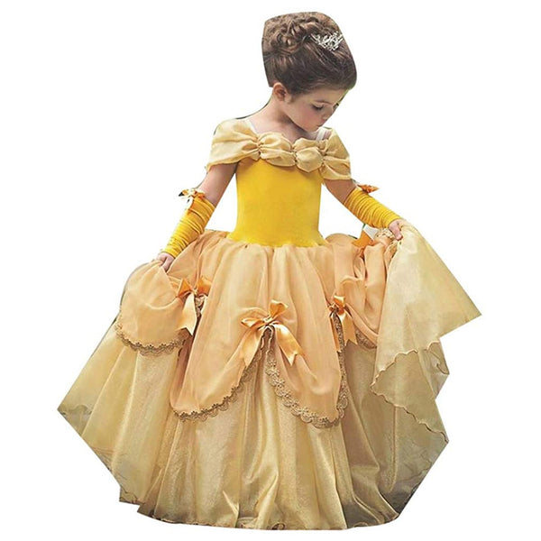 Costume Halloween Princesse Pour Fille - Robe Tulle + Perruque + Accessoires (Collier, Bracelet...) - Taille 110 à 140 Cm - 4
