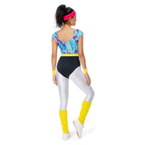 Déguisement Aérobic Femme 80s Hippie Disco Sportwear Ensemble 6 Pièces