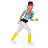 Déguisement Aérobic Femme 80s Hippie Disco Sportwear Ensemble 6 Pièces