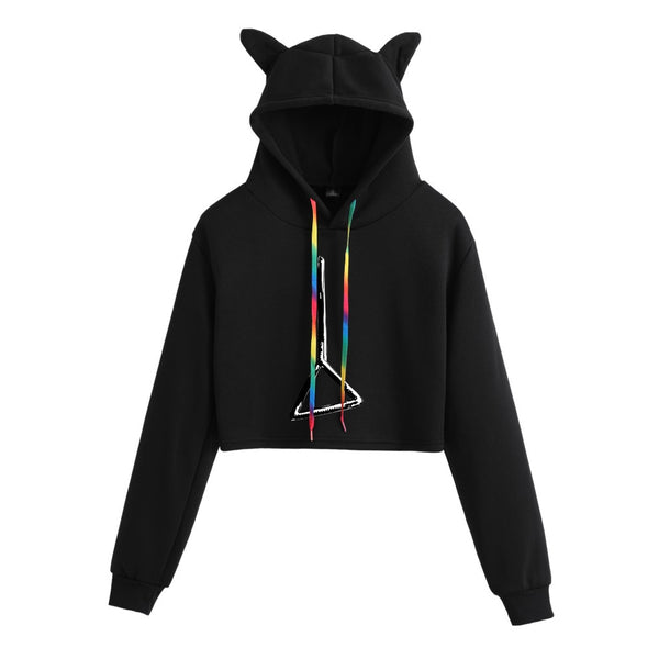 Sweat à Capuche Femme Oreilles De Chat K-Pop Demon Hunters Huntrix - Pull Y2K Kawaii Imprimé
