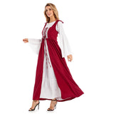 Déguisement Médiéval Femme Robe Blanche et Brune