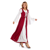 Déguisement Médiéval Femme Robe Blanche et Brune