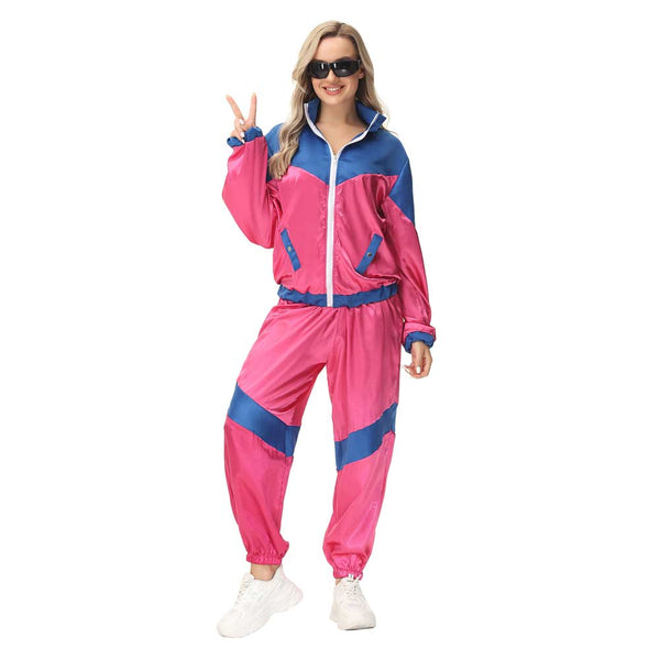 Costume Années 80 Disco Femme - Veste + Pantalon Jogging - Pour Halloween, Carnaval, Soirée à Thème - Taille S à XXL - 4