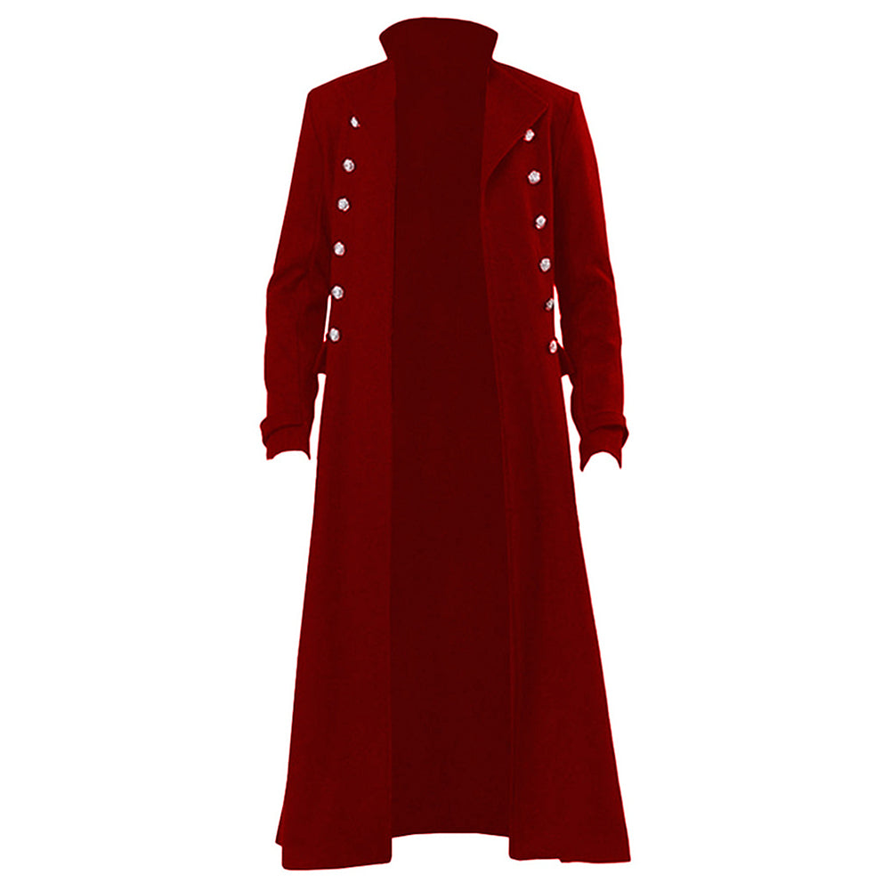 Déguisement Homme Veste Gothique Punk Vintage à Col Montant Costume