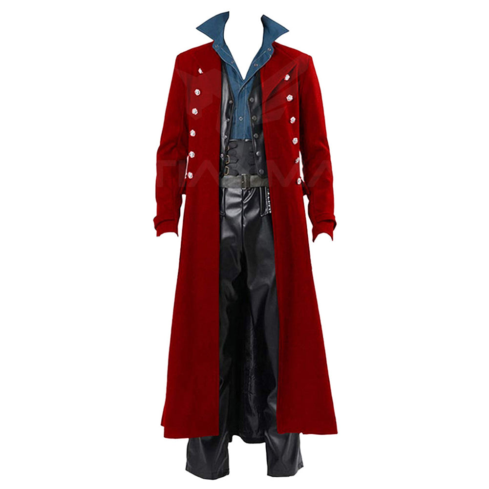 Déguisement Homme Veste Gothique Punk Vintage à Col Montant Costume