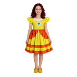 Déguisement Princesse The Super Mario Galaxy Movie(2026) Film Robe à Manches Volantes Enfant