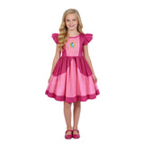 Déguisement Princesse The Super Mario Galaxy Movie(2026) Film Robe à Manches Volantes Enfant