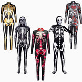 Déguisement Enfant&Adulte Horreur Squelette Tenue en Groupe Costume d'Halloween