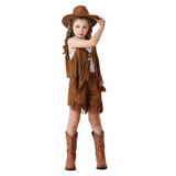 Déguisement Fille Cowboy Western Tenue Bohemian Hippie Costume