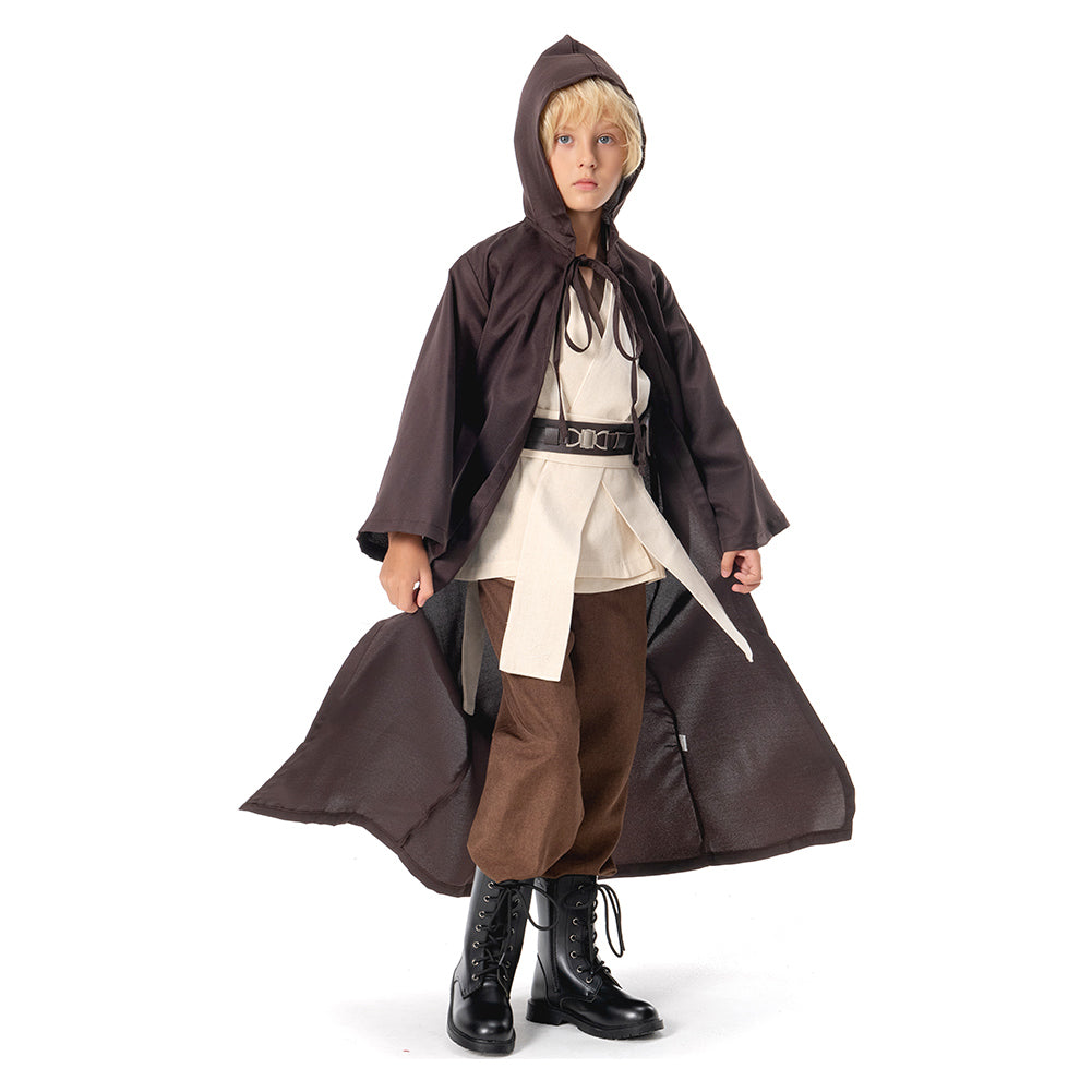 Morph Costume Robe à Capuche Fantasy pour Garçon, Cape Tunique Guerrier Marron, Costume Halloween Cosplay Enfant, L Morph Costume Robe à Capuche Fantasy pour Garçon, Cape Tunique Guerrier Marron, Costume Halloween Cosplay Enfant, L