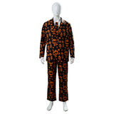 Déguisement Homme Impression de Citrouille Squelette pour l'Halloween