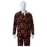 Déguisement Homme Impression de Citrouille Squelette pour l'Halloween