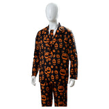 Déguisement Homme Impression de Citrouille Squelette pour l'Halloween
