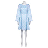 Déguisement Femme 1970s Robe Jacquard Bleue/Violette/Orange Hippie Costume pour Halloween Carnaval