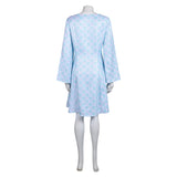 Déguisement Femme 1970s Robe Jacquard Bleue/Violette/Orange Hippie Costume pour Halloween Carnaval