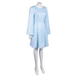 Déguisement Femme 1970s Robe Jacquard Bleue/Violette/Orange Hippie Costume pour Halloween Carnaval