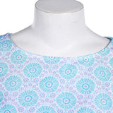 Déguisement Femme 1970s Robe Jacquard Bleue/Violette/Orange Hippie Costume pour Halloween Carnaval