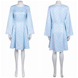 Déguisement Femme 1970s Robe Jacquard Bleue/Violette/Orange Hippie Costume pour Halloween Carnaval
