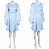 Déguisement Femme 1970s Robe Jacquard Bleue/Violette/Orange Hippie Costume pour Halloween Carnaval
