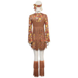 Deguisement 1970s Femme Hippie Vintage Robe Costume
