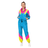 Déguisement Adulte 80s Hippie Disco Sportwear Retro Cosplay Costume Halloween Carnaval