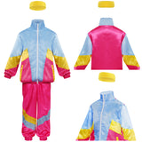 Déguisement Enfant 80 90S Rétro Ensemble de Sport Vintage Costume Ver.3