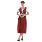Déguisement Femme Vintage Oktoberfest Robe Bourgogne Costume