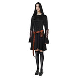 Déguisement Femme Robe Médiévale à Capuche Costume Ensemble 5 Pièces