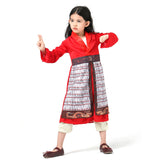 Déguisement Mulan Robe+Pantalon Enfant Costume pour Halloween