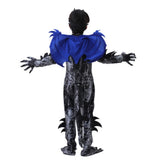 Déguisement Garçon Dragon Dinosaure Combinaison Rouge/Bleu pour Halloween