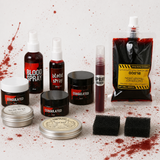 Accessoire Faux Sang+Cire de Modelage pour Maquillage de Blessures pour Horreur Déguisement