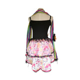 Déguisement Catrina Femme Robe Rose à Motif Crâne 4-Pièces pour Le Jour des Morts