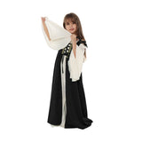 Déguisement Fille Robe Médiévale Renaissance à Col Carré et Taille Nouée Costume Vintage