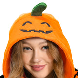 Déguisement Adulte PilouPilou Pyjama Noir Citrouille Imprimée Costume d'Halloween