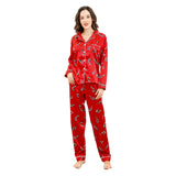 Déguisement Adulte Ensemble Pyjama Bonbon Rouge de Noël Costume