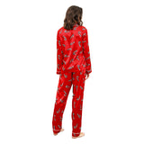 Déguisement Adulte Ensemble Pyjama Bonbon Rouge de Noël Costume