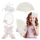 Set Accessoires pour Chapeau Melon en Dentelle pour Thé et Fête d'Anniversaire