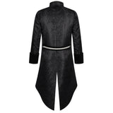 Déguisement Manteau Mi-Long Noire à Queue d'Hirondelle Style Gothique Steampunk Rétro Homme